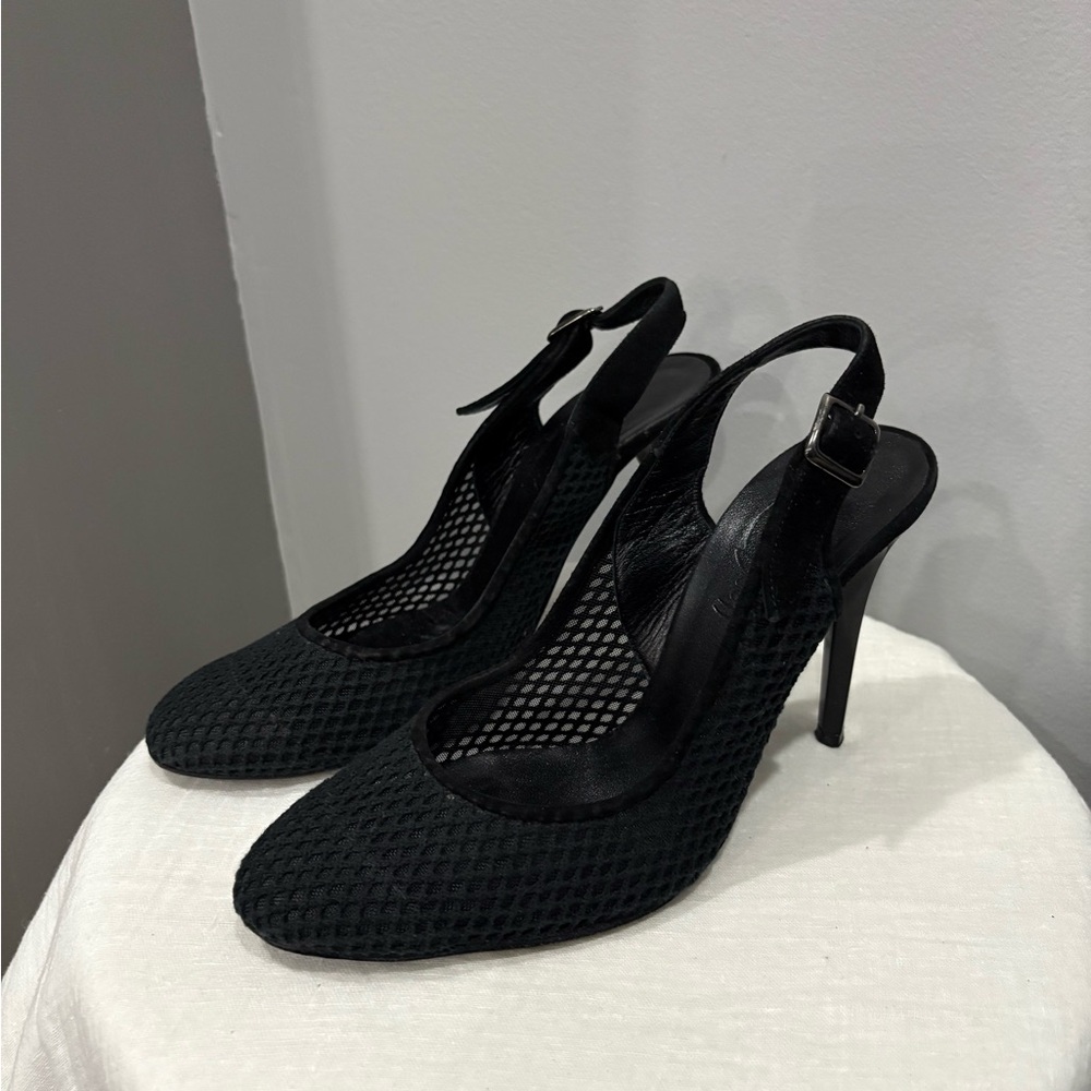 L'Wren Scott Black Mesh Heels